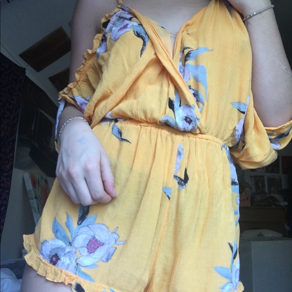 FLORAL ORANGE ROMPER FROM TOPSHOP